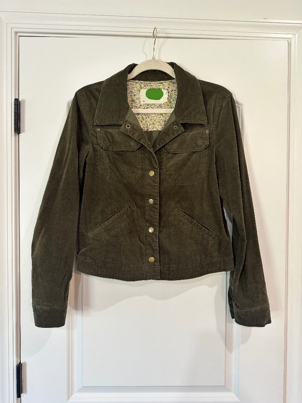 Anthropologie Olive Green Corduroy Jacket